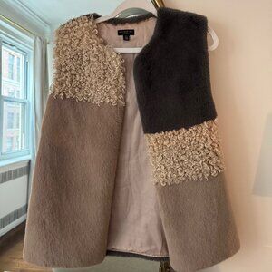 Women's Current Air Colorblock Faux Fur Vegan Vest size small